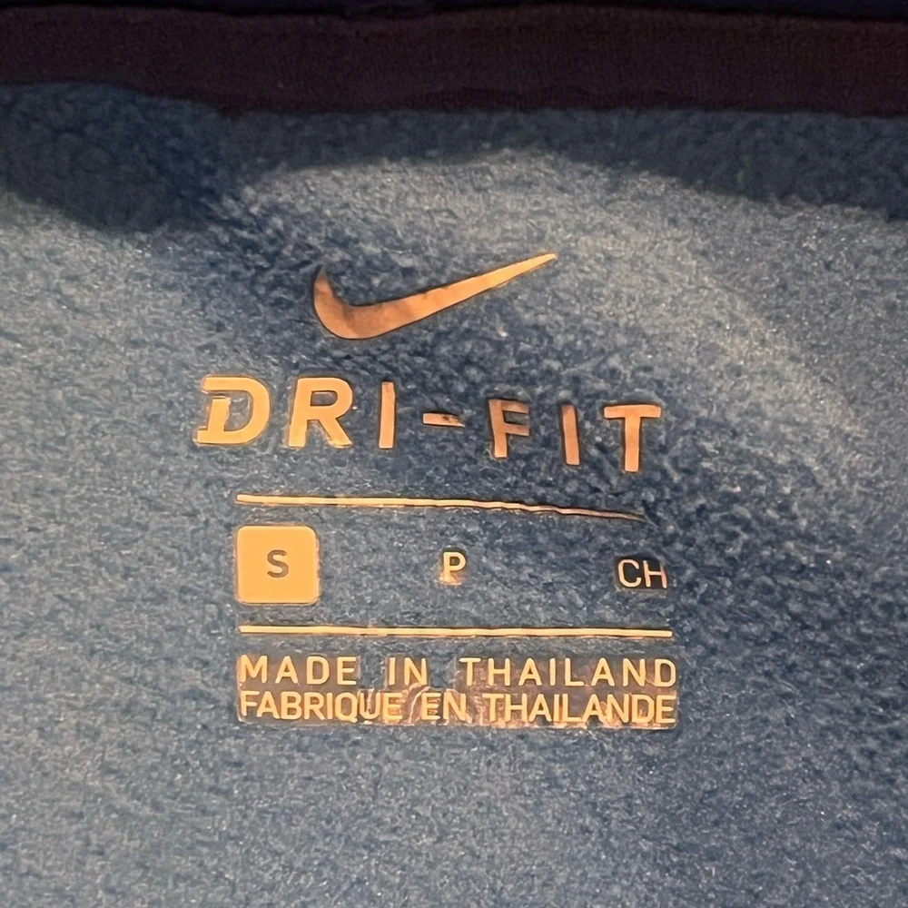Nike DRI Fit Hoodie Small Blue Logo EUC  Comfy Athletic Cold Gear Running Layer